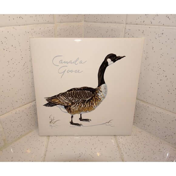 Vintage Screencraft Canada Goose Tile Howard art trivet Canadian Geese - Picture 1 of 10